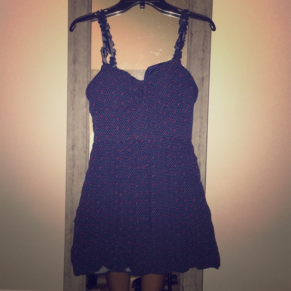 Blue and cherry summer mini dress!!